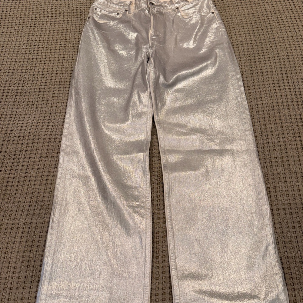 Abercrombie 90s high rise relaxed Silver Jeans